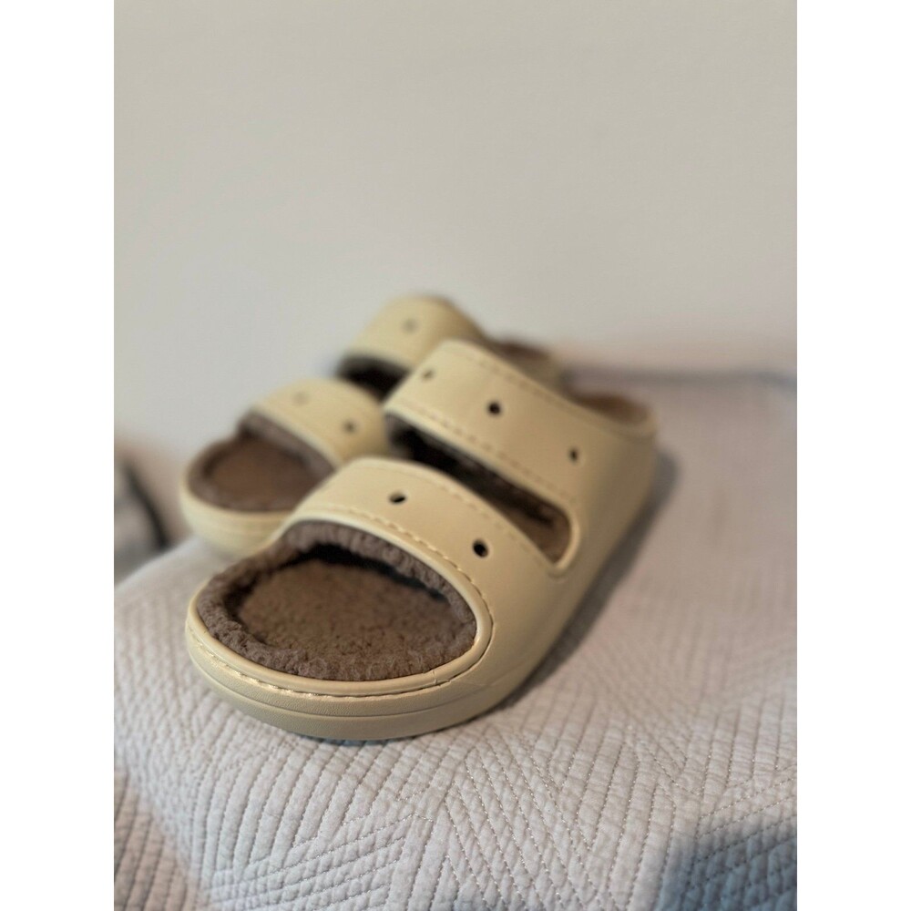 Crocs Classic Cozzzy Slide Sandals in Mushroom/Bone Women’s 11, Men’s 9 - Picture 12 of 12